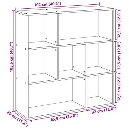 Kamerscherm / boekenkast 102x29x103,5 cm hout sonoma eikenkleur