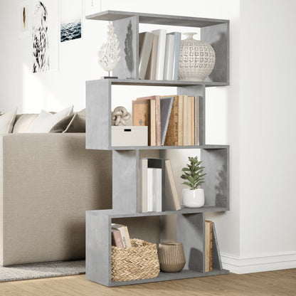 Kamerscherm / boekenkast 4-laags 70x24x129 cm hout betongrijs