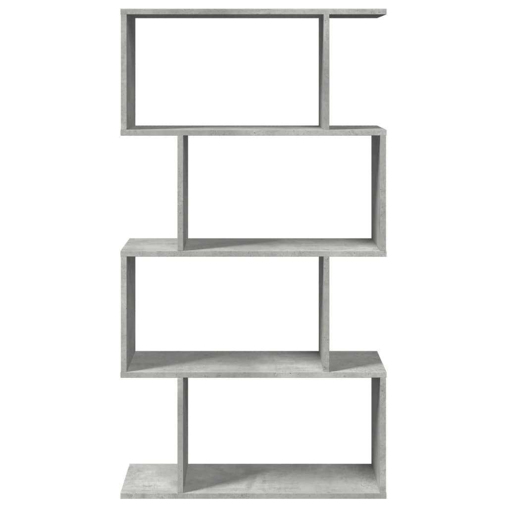 Kamerscherm / boekenkast 4-laags 70x24x129 cm hout betongrijs
