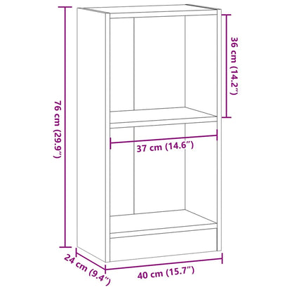 Boekenkast 40x24x76 cm bewerkt hout grijs sonoma eikenkleurig