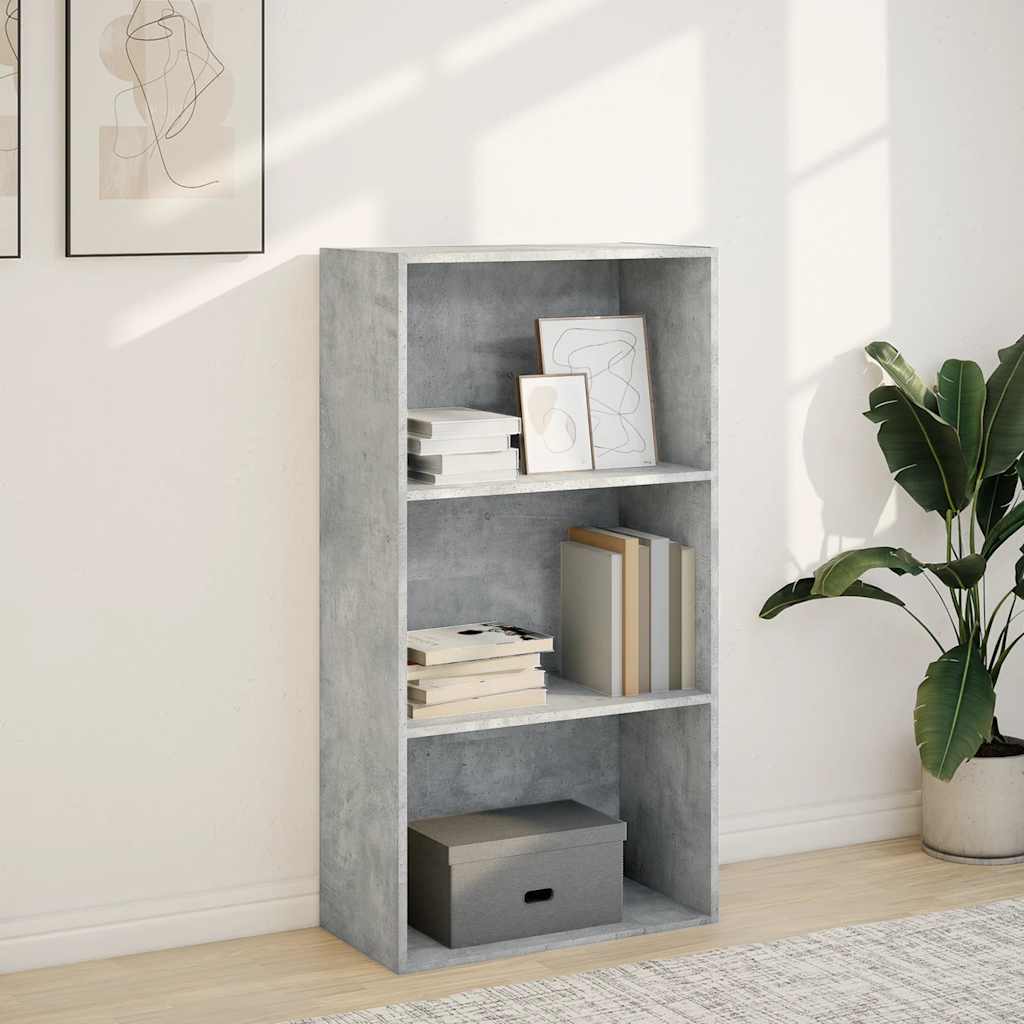 Boekenkast 60x30x114 cm bewerkt hout betongrijs