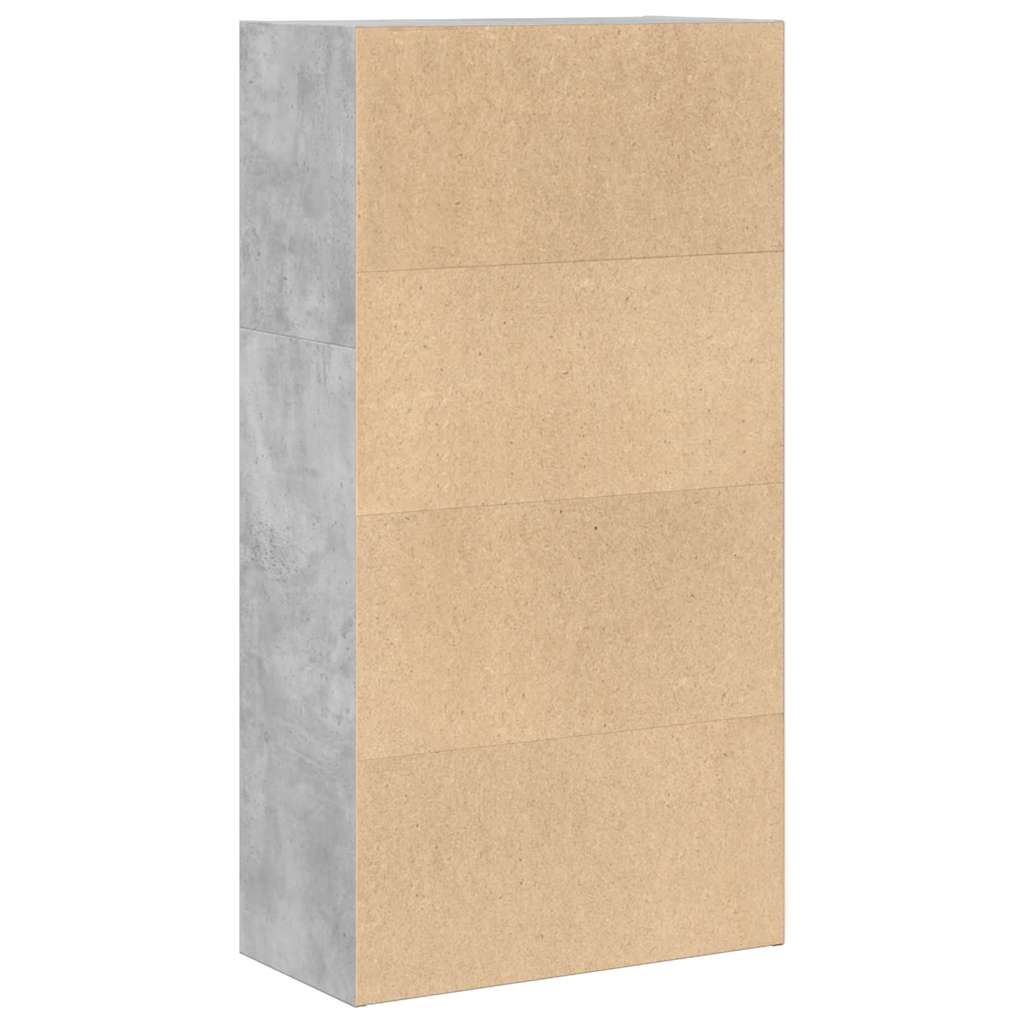 Boekenkast 60x30x114 cm bewerkt hout betongrijs