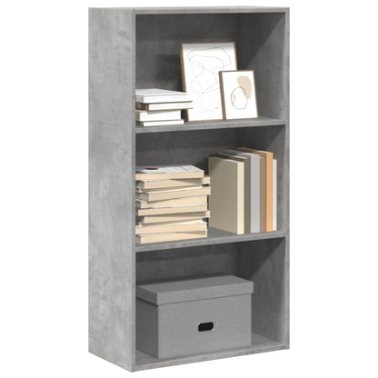 Boekenkast 60x30x114 cm bewerkt hout betongrijs