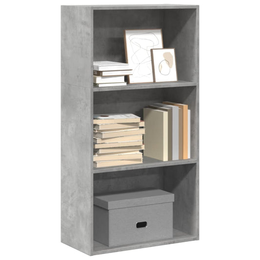 Boekenkast 60x30x114 cm bewerkt hout betongrijs