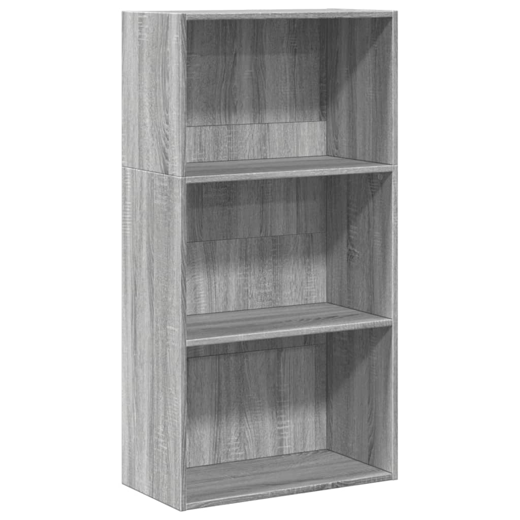 Boekenkast 60x30x114 cm bewerkt hout grijs sonoma eikenkleurig