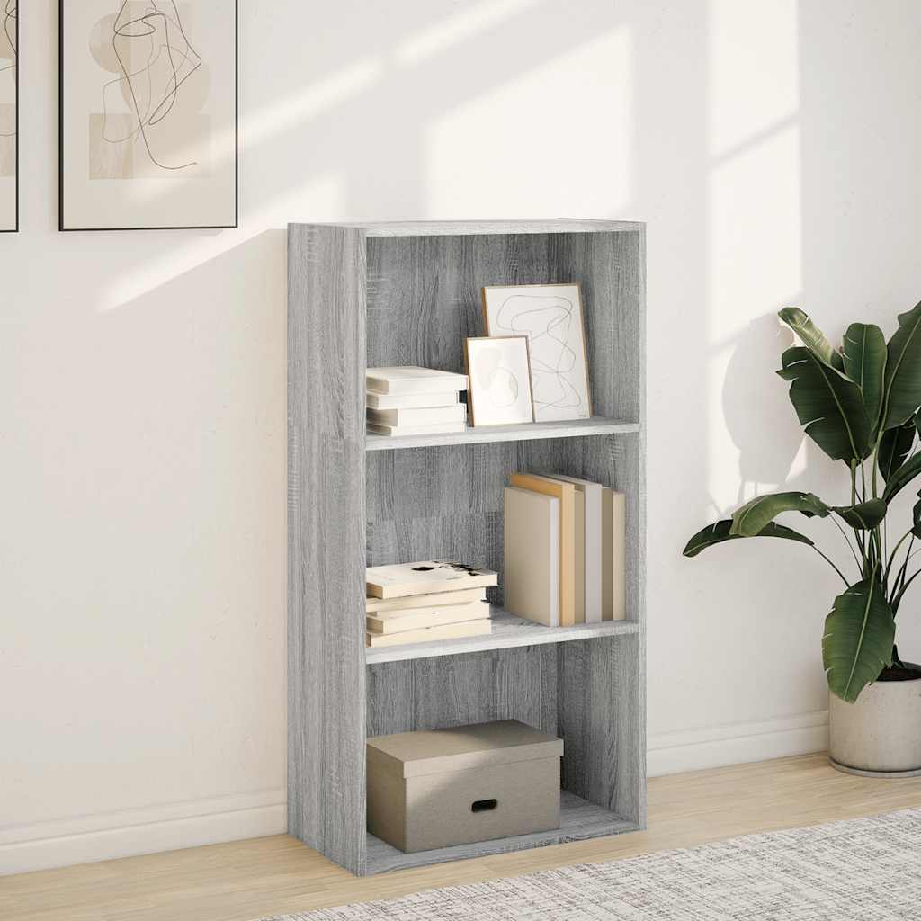 Boekenkast 60x30x114 cm bewerkt hout grijs sonoma eikenkleurig