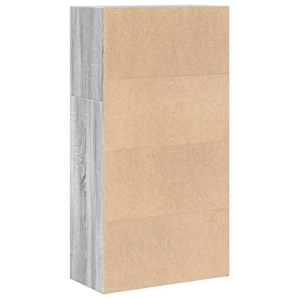 Boekenkast 60x30x114 cm bewerkt hout grijs sonoma eikenkleurig