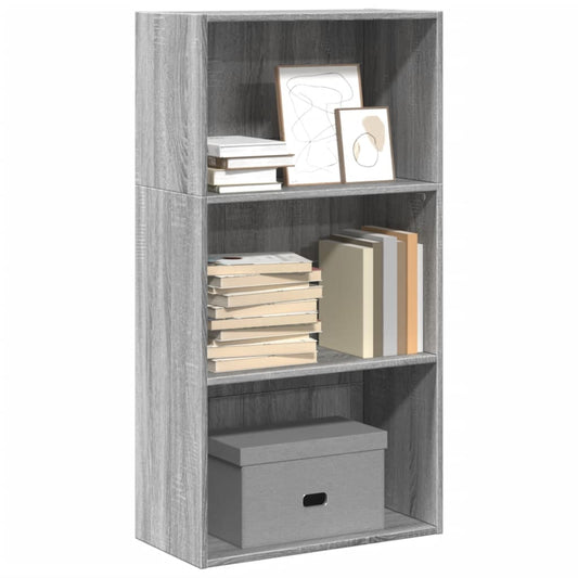 Boekenkast 60x30x114 cm bewerkt hout grijs sonoma eikenkleurig