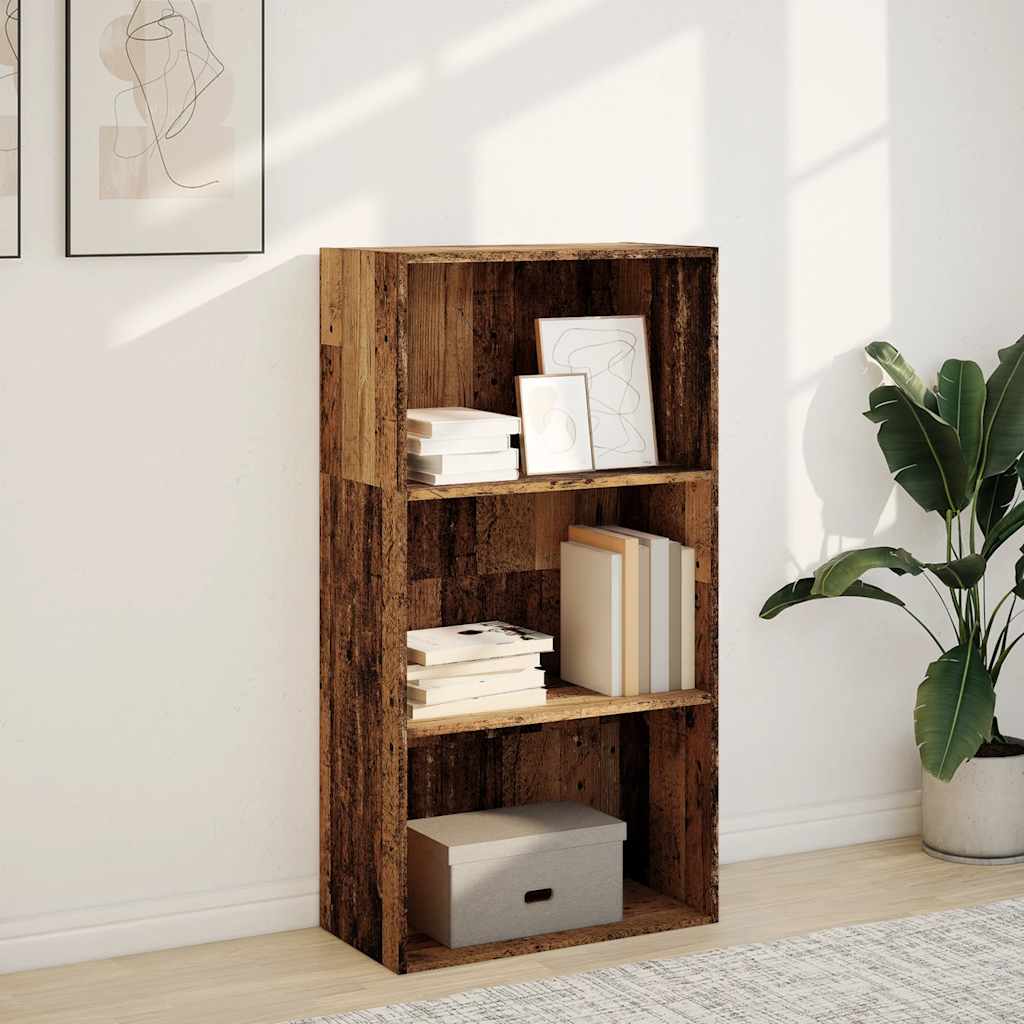 Boekenkast 60x30x114 cm bewerkt hout oud houtkleurig