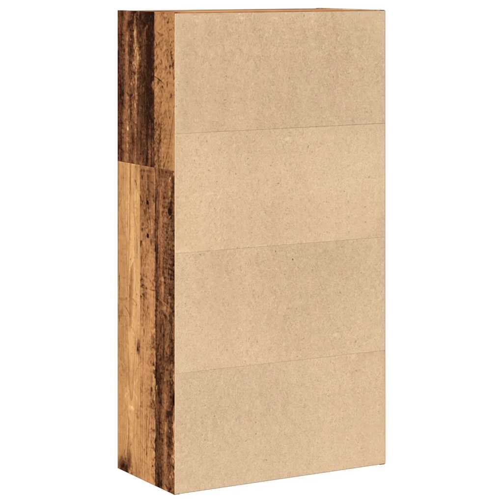 Boekenkast 60x30x114 cm bewerkt hout oud houtkleurig