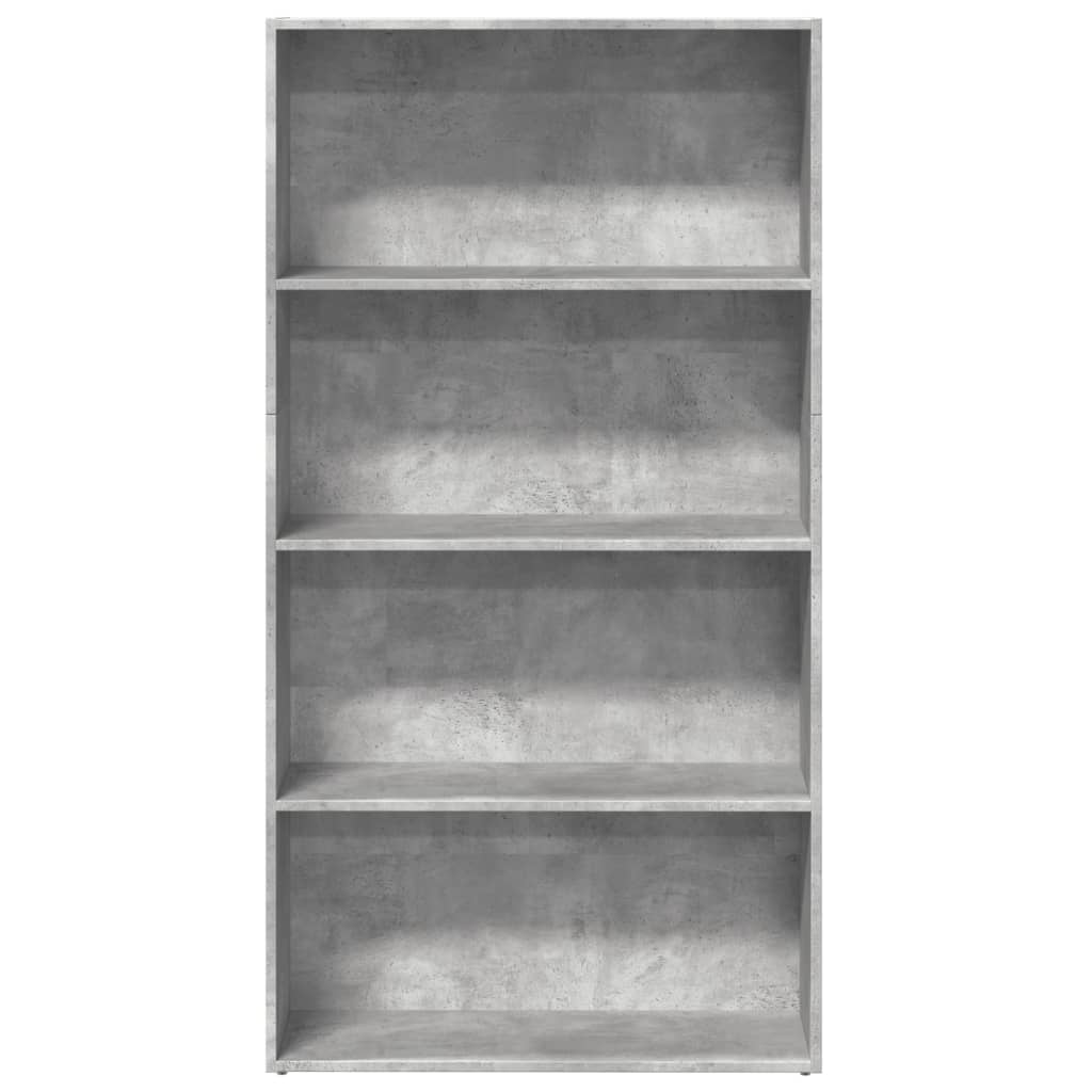 Boekenkast 80x30x152 cm bewerkt hout betongrijs