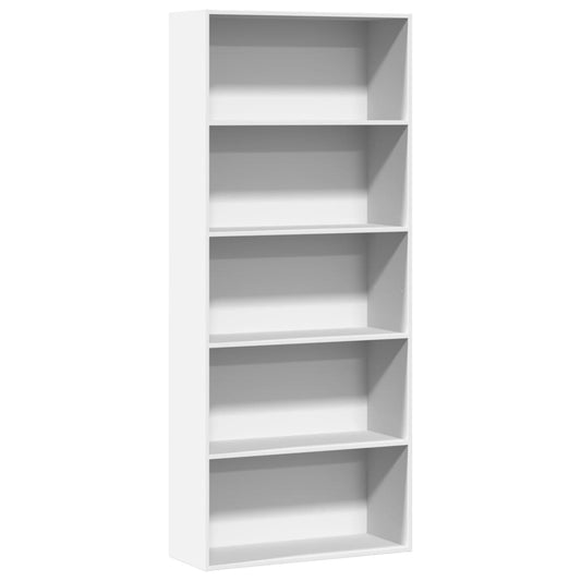 Boekenkast 80x30x189 cm bewerkt hout wit
