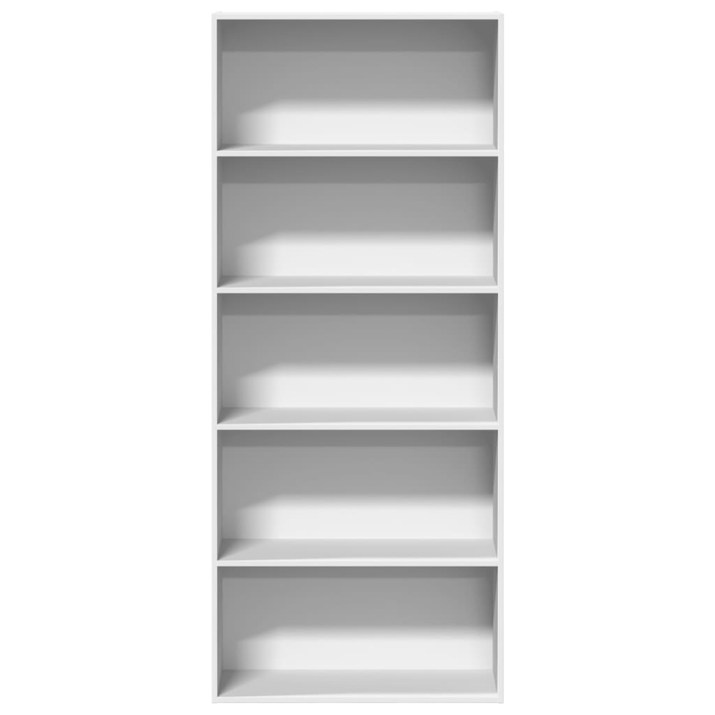 Boekenkast 80x30x189 cm bewerkt hout wit