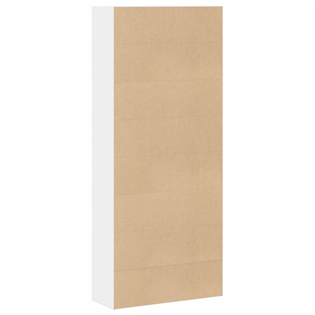 Boekenkast 80x30x189 cm bewerkt hout wit
