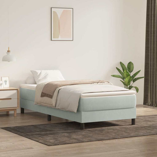 Boxspring zonder matras fluweel lichtgrijs 80x220 cm