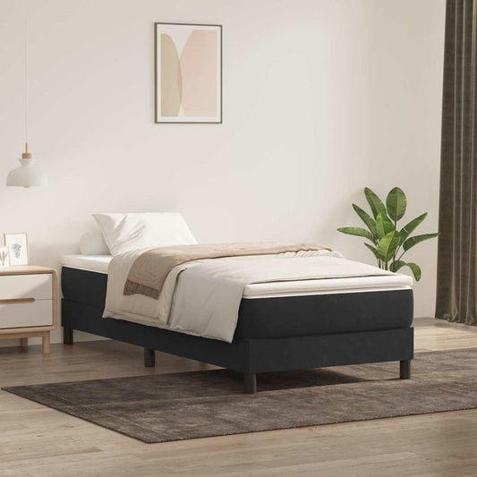 Boxspring zonder matras fluweel zwart 80x220 cm