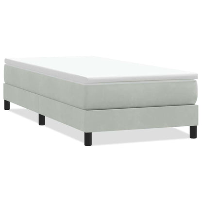 Boxspring zonder matras fluweel lichtgrijs 100x220 cm
