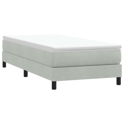 Boxspring zonder matras fluweel lichtgrijs 100x220 cm