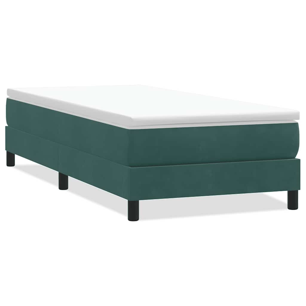 Boxspring zonder matras fluweel donkergroen 100x220 cm