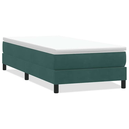 Boxspring zonder matras fluweel donkergroen 100x220 cm