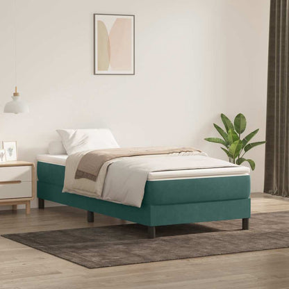 Boxspring zonder matras fluweel donkergroen 100x220 cm