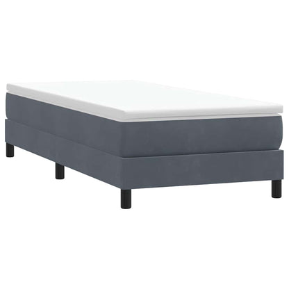 Boxspring met matras fluweel donkergrijs 80x210 cm