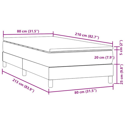 Boxspring met matras fluweel donkergrijs 80x210 cm