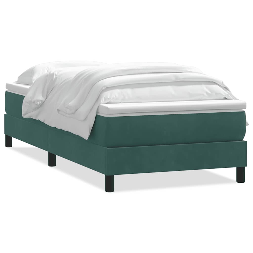 Boxspring met matras fluweel donkergroen 80x210 cm