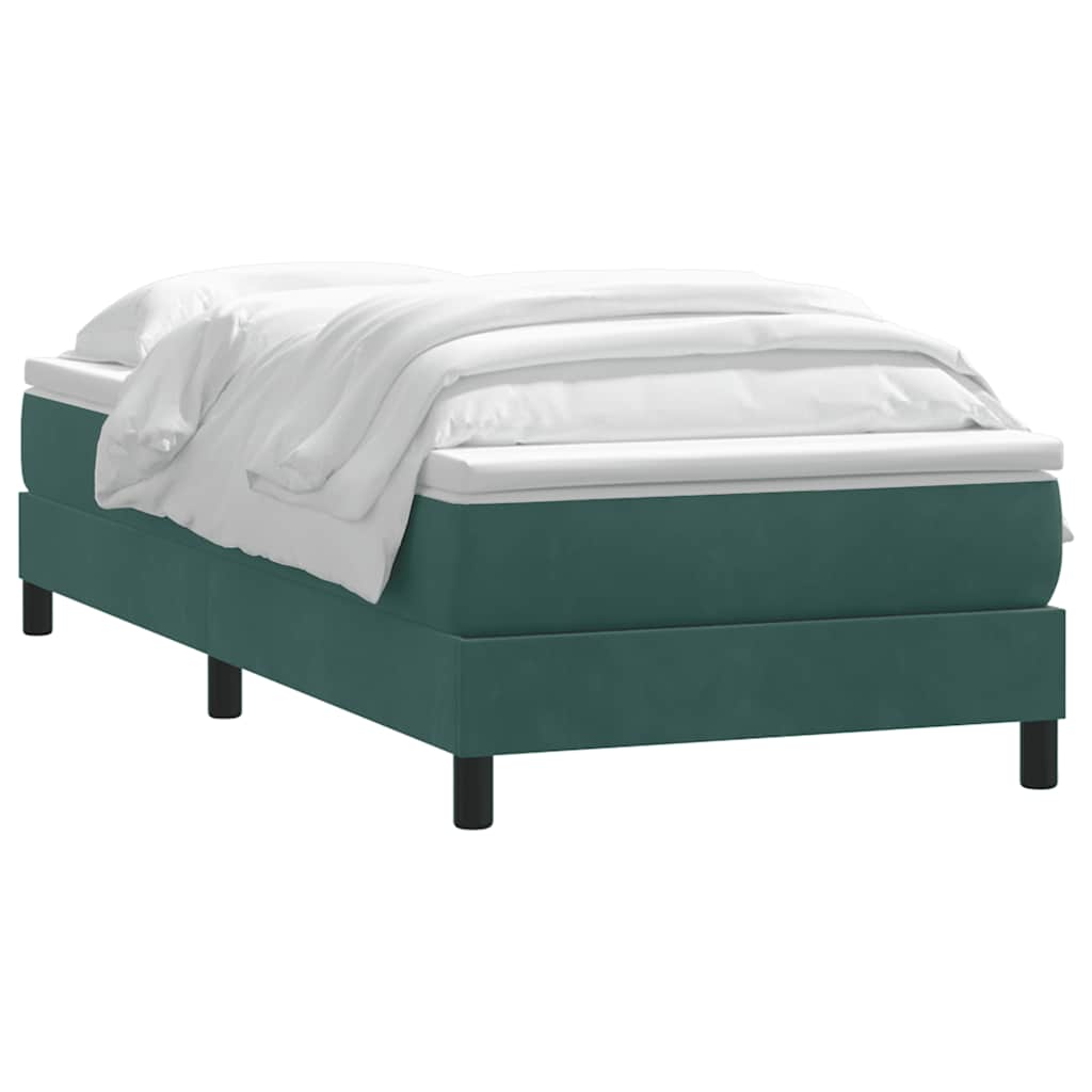 Boxspring met matras fluweel donkergroen 80x210 cm