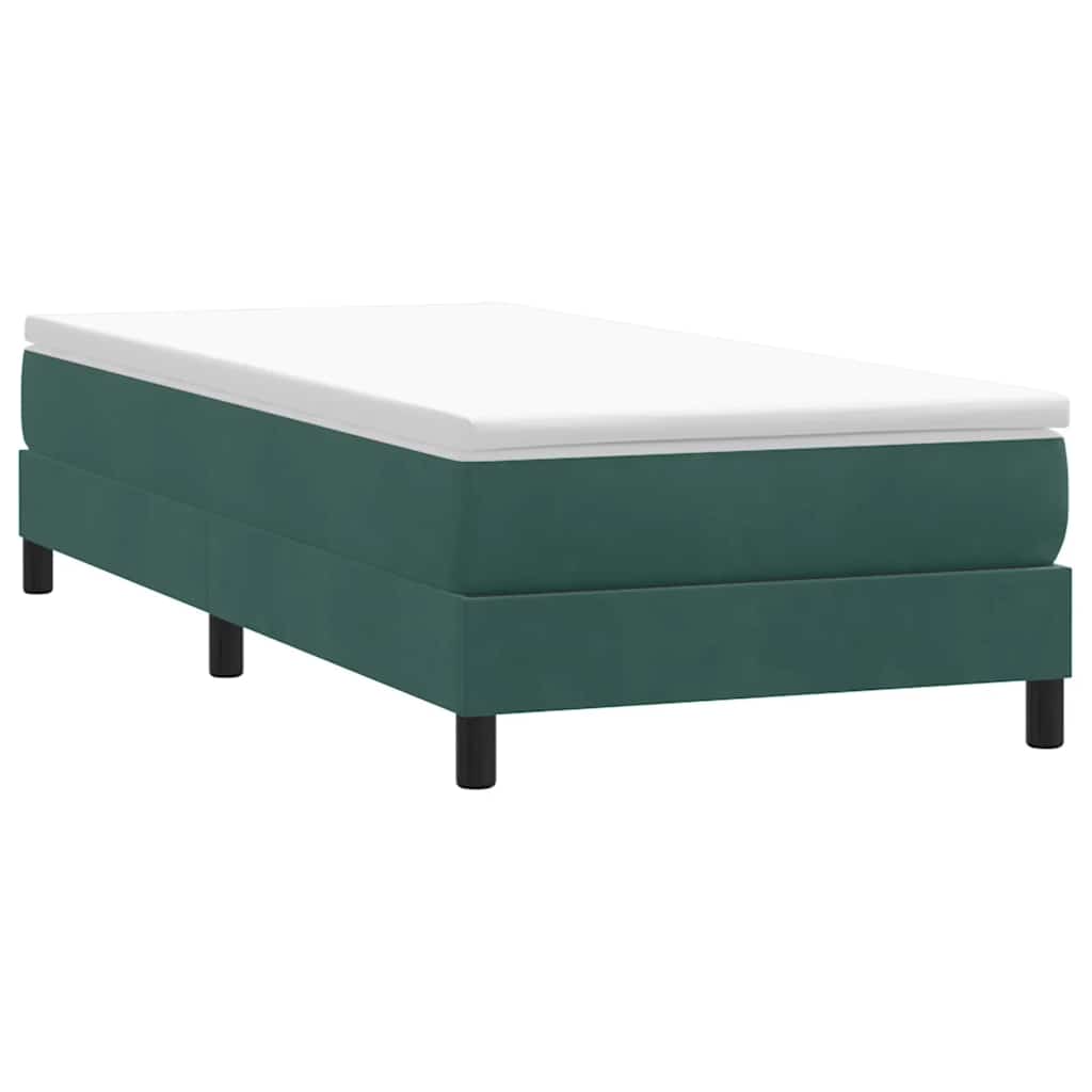 Boxspring met matras fluweel donkergroen 80x210 cm