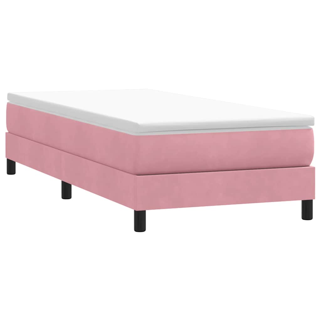 Boxspring met matras fluweel roze 90x220 cm