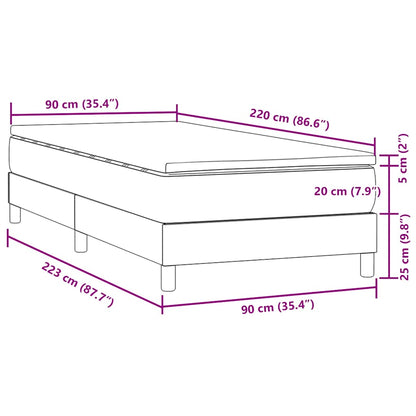 Boxspring met matras fluweel roze 90x220 cm