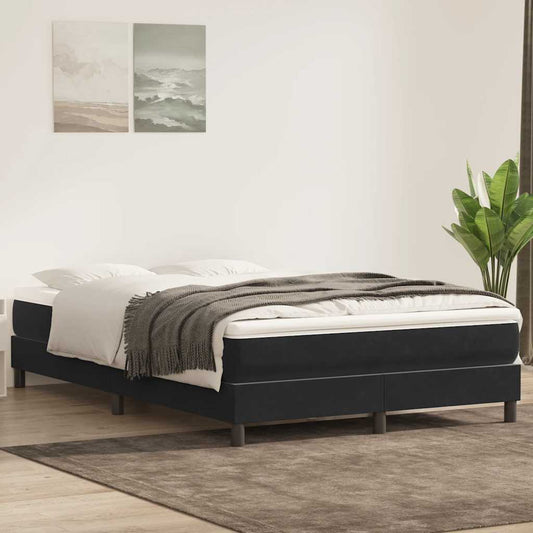 Boxspring met matras fluweel zwart 160x220 cm
