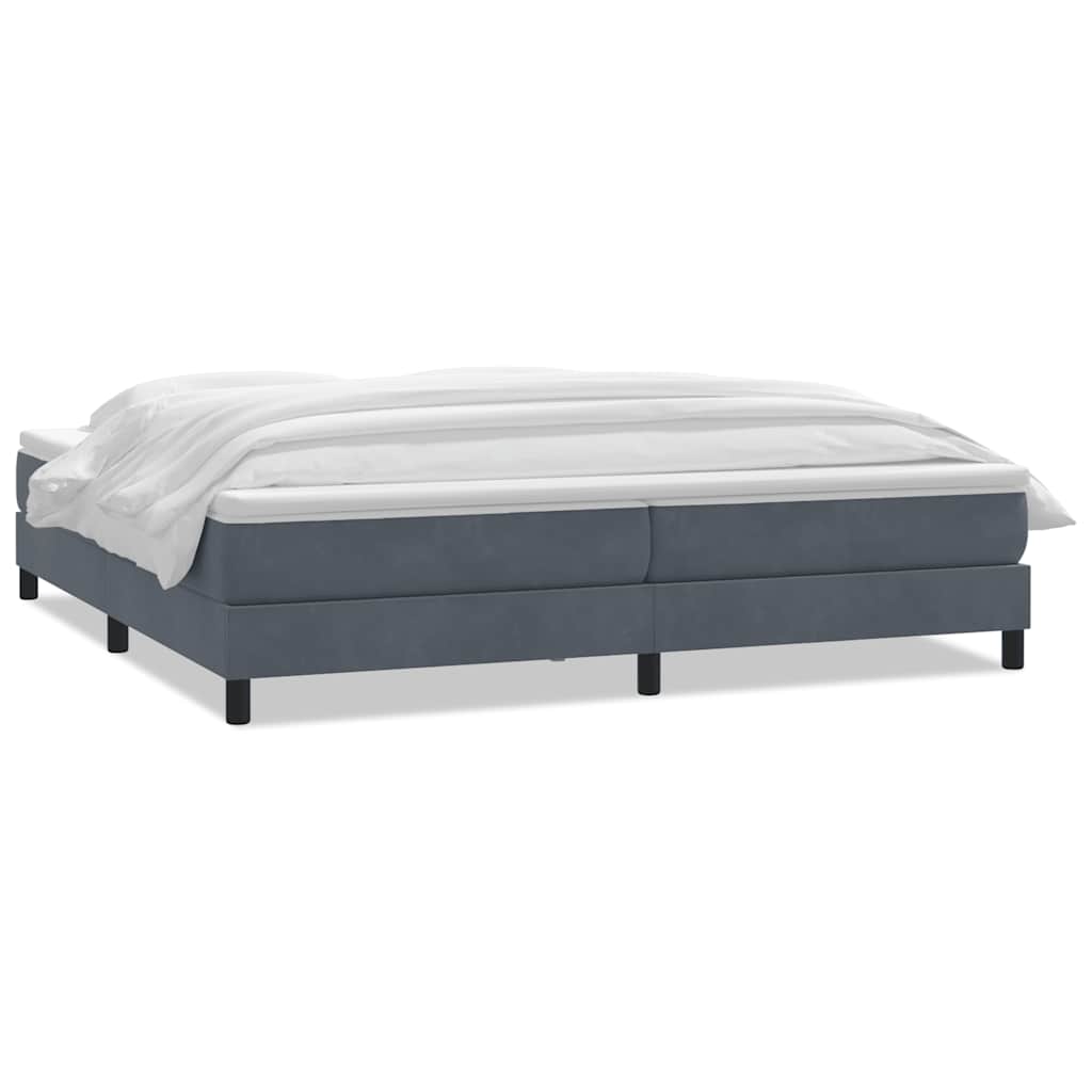 Boxspring met matras fluweel donkergrijs 180x220 cm