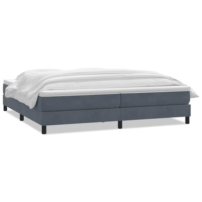 Boxspring met matras fluweel donkergrijs 180x220 cm