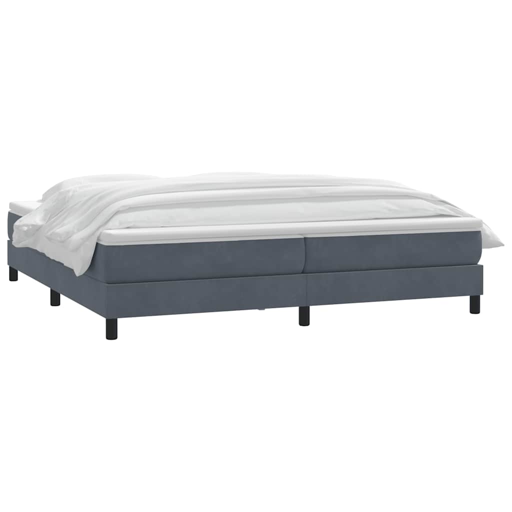 Boxspring met matras fluweel donkergrijs 180x220 cm