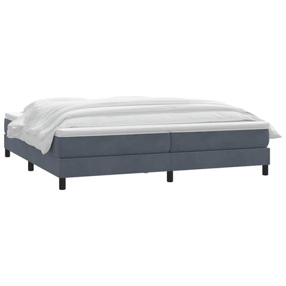 Boxspring met matras fluweel donkergrijs 180x220 cm