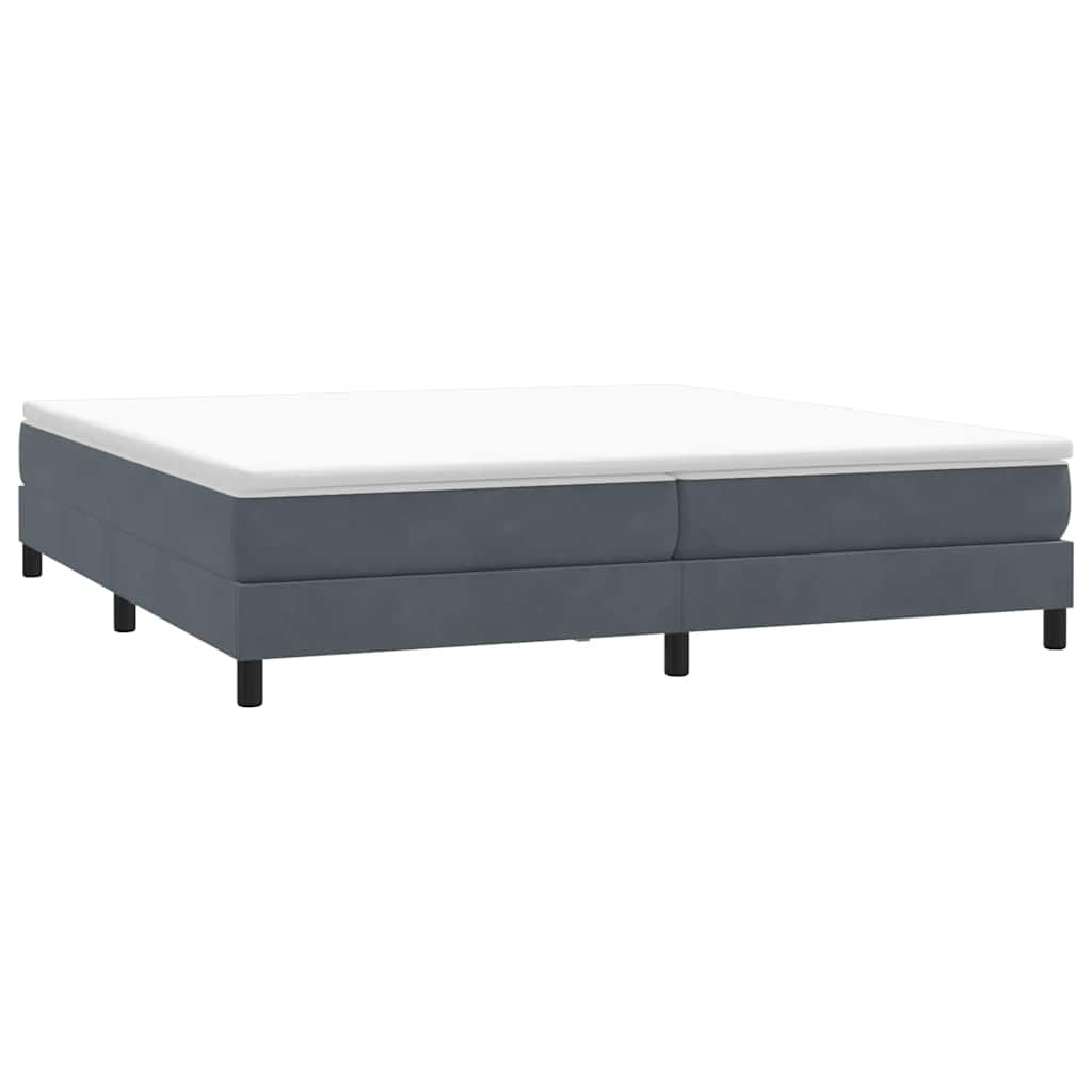Boxspring met matras fluweel donkergrijs 180x220 cm