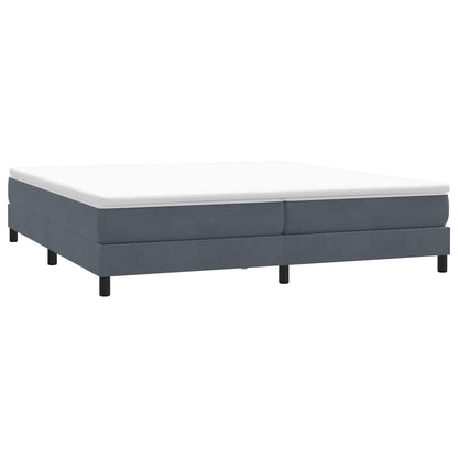 Boxspring met matras fluweel donkergrijs 180x220 cm