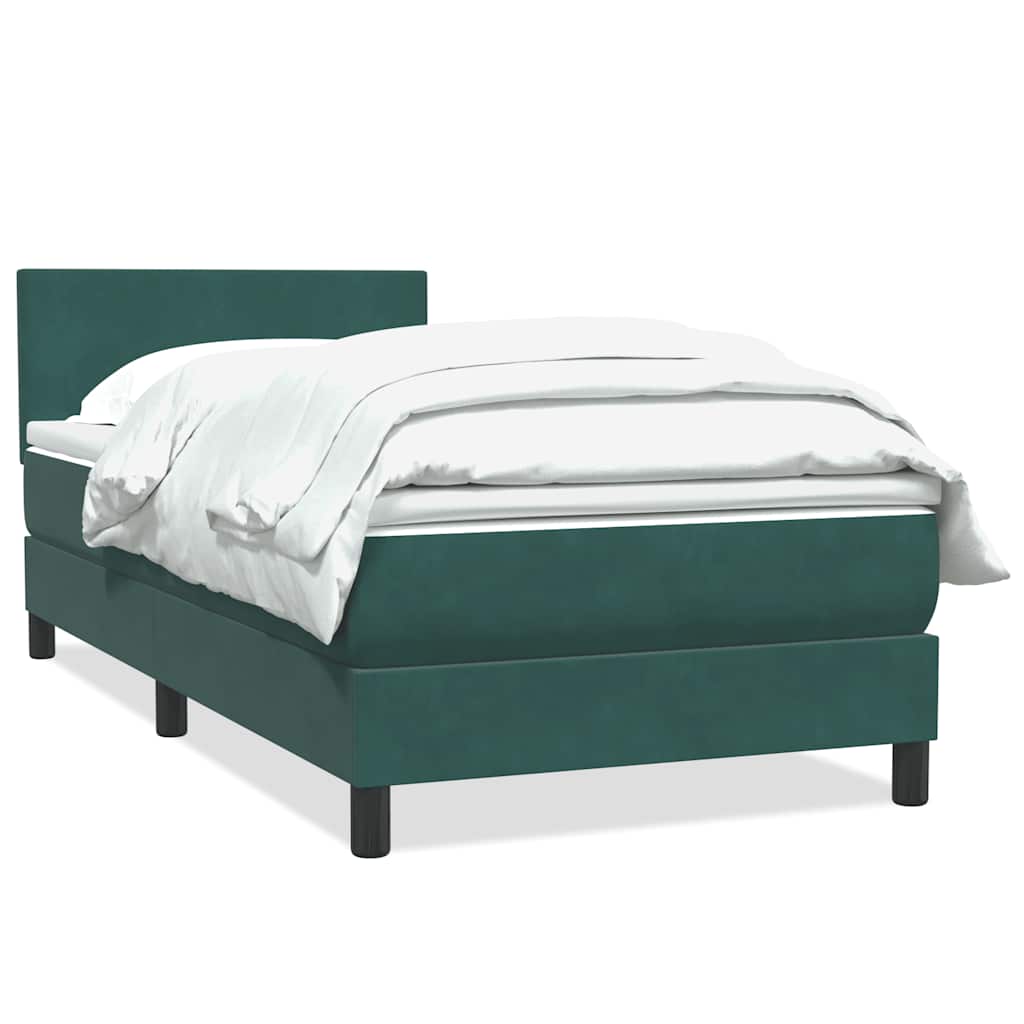 Boxspring met matras fluweel donkergroen 80x210 cm