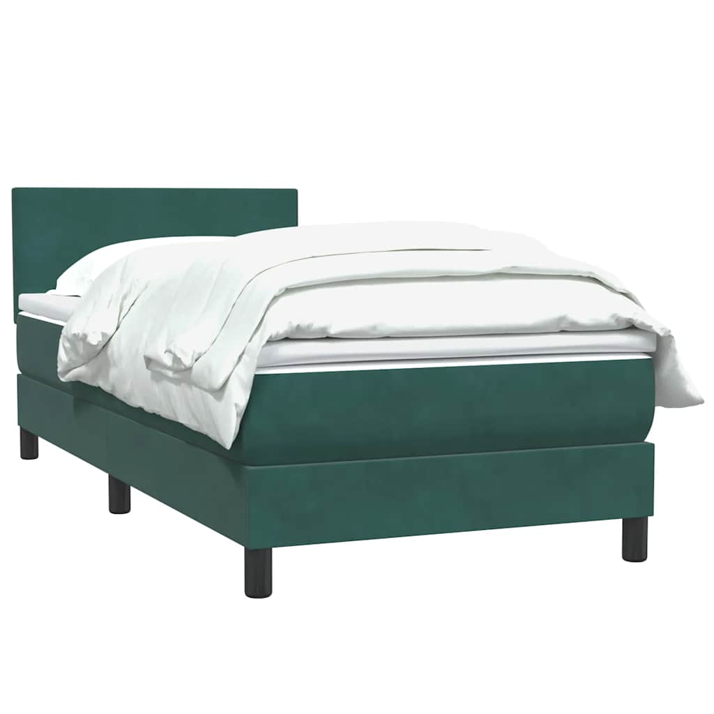 Boxspring met matras fluweel donkergroen 80x210 cm