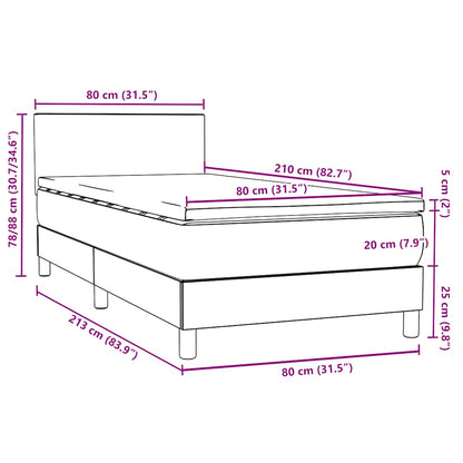 Boxspring met matras fluweel donkergroen 80x210 cm