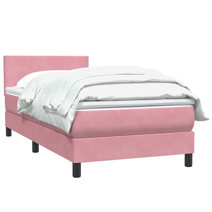 Boxspring met matras fluweel roze 90x210 cm