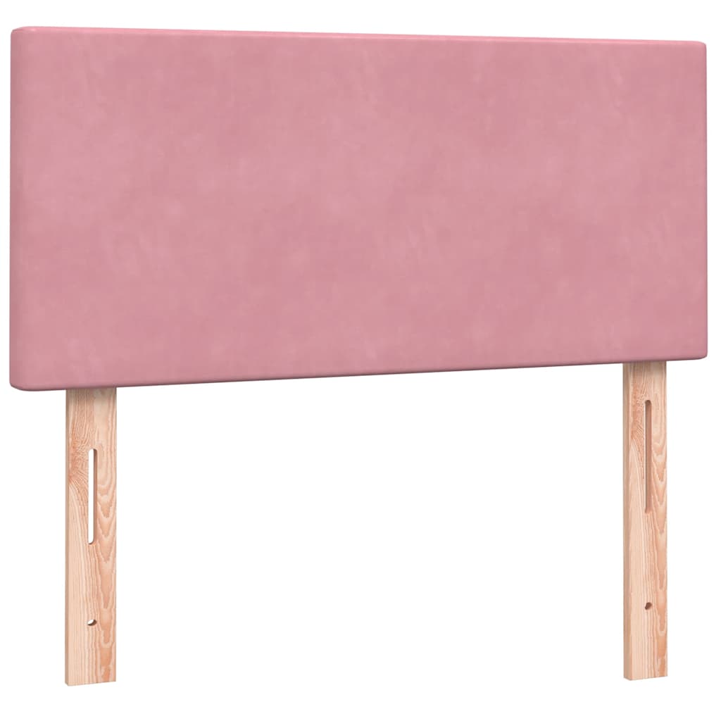 Boxspring met matras fluweel roze 90x210 cm