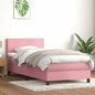 Boxspring met matras fluweel roze 90x210 cm