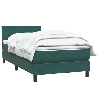 Boxspring met matras fluweel donkergroen 80x220 cm