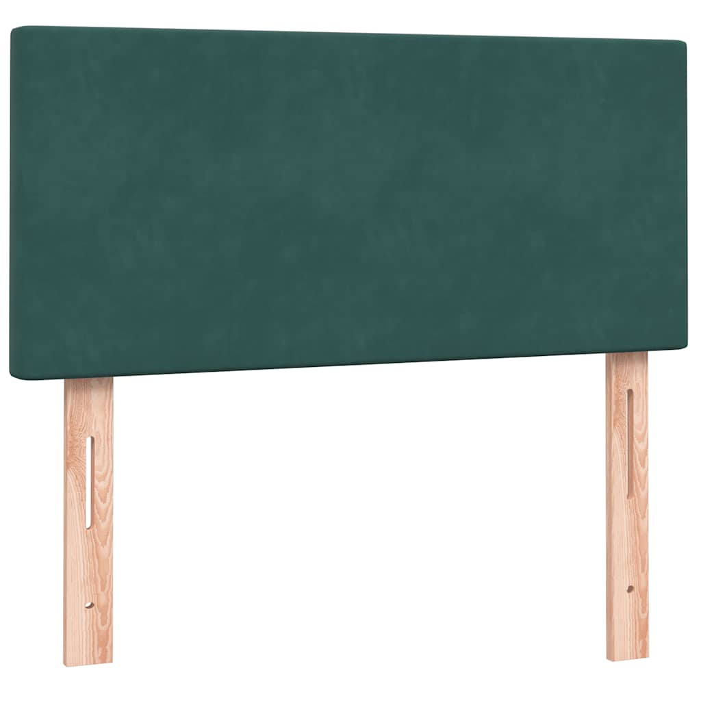 Boxspring met matras fluweel donkergroen 80x220 cm