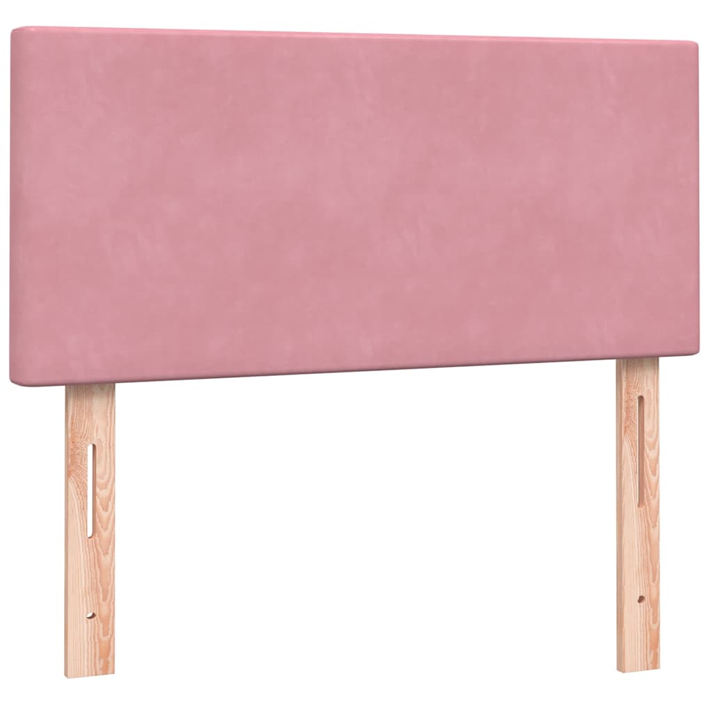 Boxspring met matras fluweel roze 80x220 cm