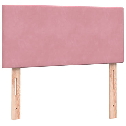 Boxspring met matras fluweel roze 80x220 cm