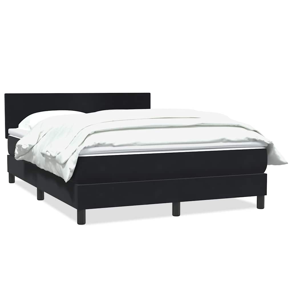 Boxspring met matras fluweel zwart 160x220 cm